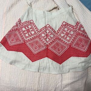 THML Red and White Geometric Mini Skirt